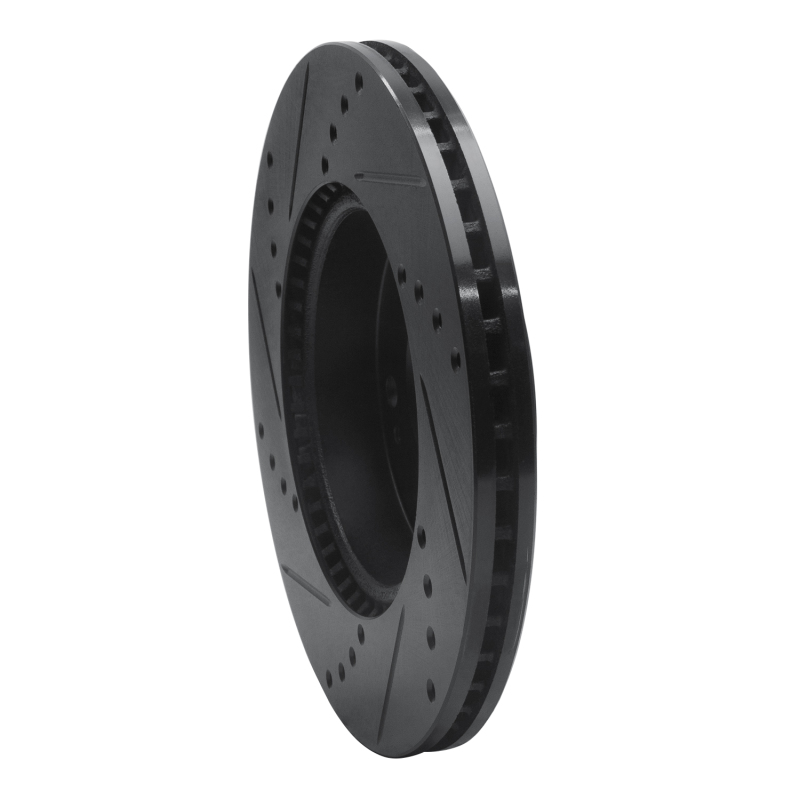 Kia Soul Brake Rotor (1) - Front Right - R1 Concepts - Drilled & Slotted - Black - `10-`11